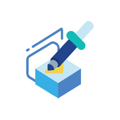 blue rubber stamp isolated