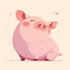 Cute and beautiful pig vector design
