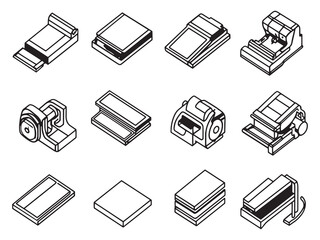 Manual tile cutter equipment outline drawing vector
