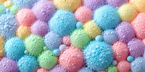 Pastel Rainbow Foam Bubbles Texture Background