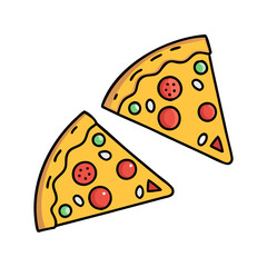 Delicious pizza slices vector illustration for pizza restaurant menu and food delivery service design