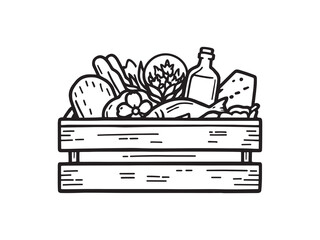 Market Crate line art icon simple design concept