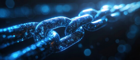 A digital chain glimmers, visually representing the interconnection and security inherent in blockchain technology, offering a glimpse into the future of data protection.
