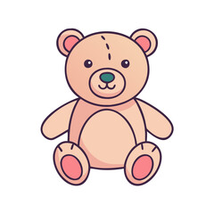 Cute teddy bear illustration for kids room decor and plush toy design projects and baby shower art