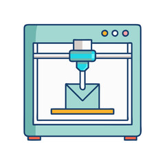 Fototapeta premium Illustration of a printer, printing, d printing, d printer, manufacturing, technology, object, model, design