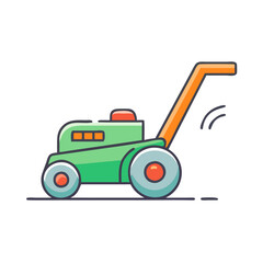 Lawn mower vector illustration for gardening equipment and lawn care service design element concept