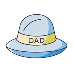 Dad hat illustration for father's day gift idea and family celebration, dad hat for father