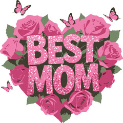 Best Mom Typography Vector Design for Mother's Day and Gift Projects

