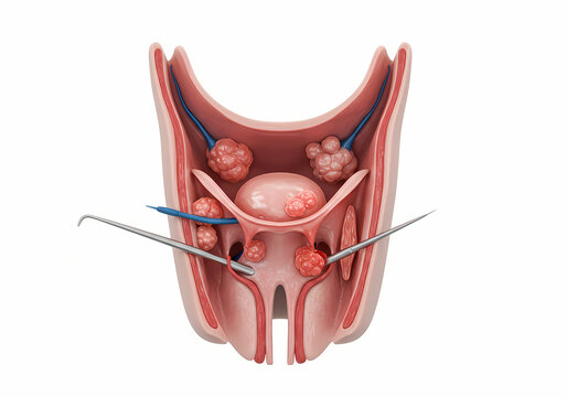 Prostate Cancer Model Showing Tumor Growth and Surgical Intervention
