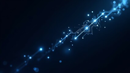 abstract blue background,Clean and modern Ai generated design showing AI and digital education interaction—floating tech icons, hand gesture, and futuristic learning environment in blue tones