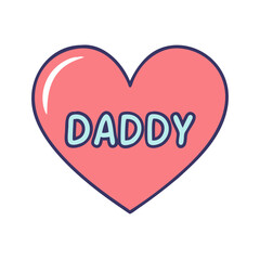 Daddy heart vector illustration love heart daddy happy fathers day fathers day heart daddy heart