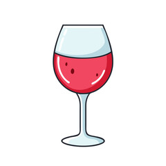 Isolated illustration of a red wine glass, wine tasting, alcoholic beverage, drink, party time