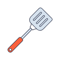 Isolated spatula kitchen utensil for cooking and flipping food in kitchenware and culinary arts