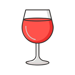 Isolated red wine glass illustration for restaurant bar pub and celebration concept design vector
