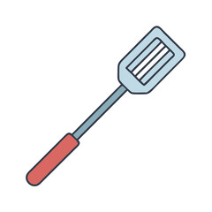 Illustration of kitchen spatula cooking utensil food preparation tool for flipping and serving food