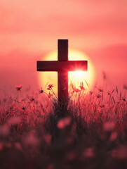 cross at sunset