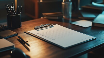 workspace clipboard on desk