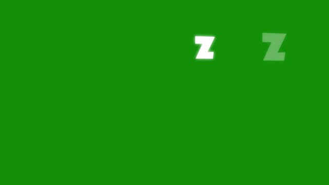Sleeping zzz animation, zzz sleep video, sleeping symbol zzz motion video with green screen