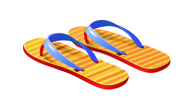 Flip Flops PNG &ndash; Summer Beach Sandals Illustration with Transparent Background