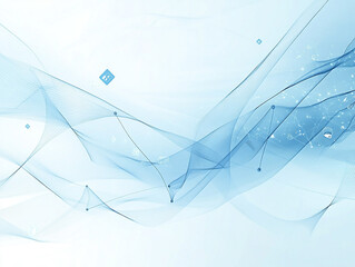 Abstract Blue Technology Wave Background  Digital Network  Data Flow  Connection  Innovati