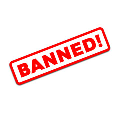 Banned Label Badge PNG Transparent Red Stamp Icon Isolated Clipart