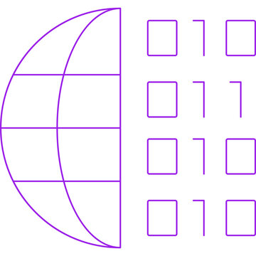 Binary system icon single vector illustration