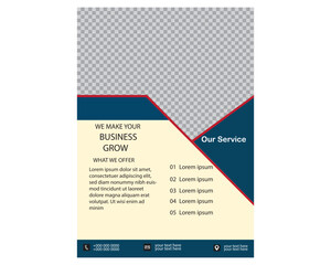 Corporate business flyer template design set with blue, orange, red and yellow color. marketing, business proposal, promotion, advertise, publication, cover page. new digital marketing flyer set.