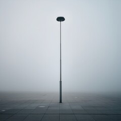 Dramatic Fog Scene With Centered Streetlight