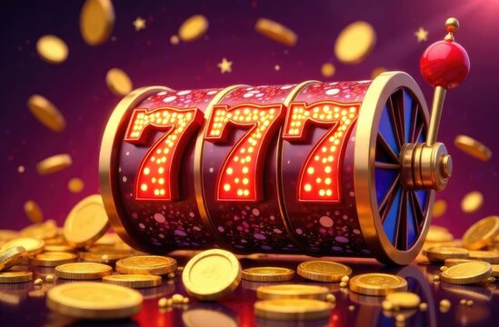 Slots online, playing 777 on a smartphone, gambling, betting, casino, jackpot coins mixed media