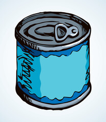 Fish Can. Vector drawing icon