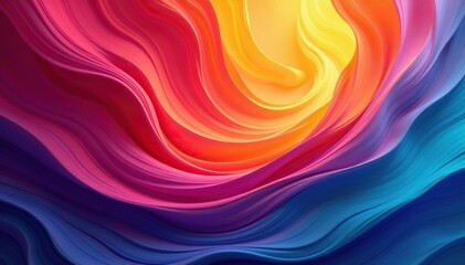 Obraz premium Abstract swirls of vibrant color create a smooth, continuous backdrop , wave, digital
