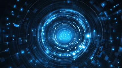 Blue geometric abstract technology background, blue technology light concept illustration