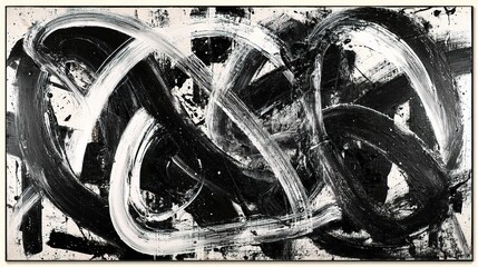 Bold Modern Abstract Canvas Art with Expressive Brushstrokes