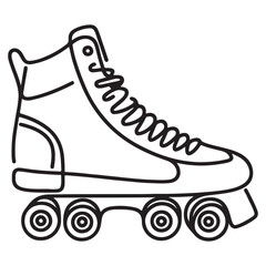 Silhouette Roller Skate Vector Illustration Nostalgic Recreation Equipment Design