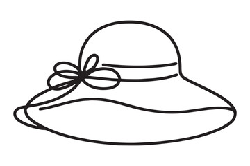Elegant Women's Hat with Bow Silhouette Vector Graphic Design