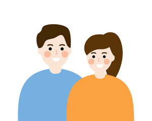 Happy father and daughter portrait. Family, relationship, love, support concepts. Flat people character vector design isolated illustration. 