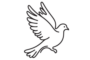 Obraz premium Elegant Dove Illustration Drawing Vector for Peace Symbol Design