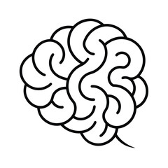 abstract brain shape made curves vector art silhouette