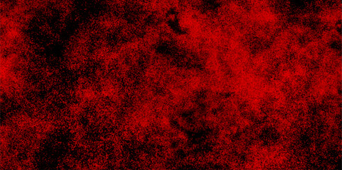 Decorative red panoramic background texture. Old vintage grunge pattern distressed bright red paper illustration. Abstract Red And Black Grunge Texture with smoke. red powder explosion on black.