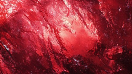 Obraz premium Abstract red glossy background with fluid texture and shimmering surface, ideal for modern design projects.