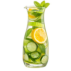 Citrus Mint Cooler Lemon Lime Mint Celery in a Glass Isolated on Transparent Background