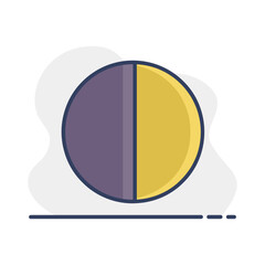 Fototapeta premium Half moon vector flat icon. Weather sign