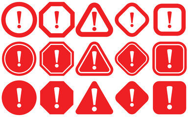 alertFatal Warning Icons: Yellow, Red, and Black Attention Symbols