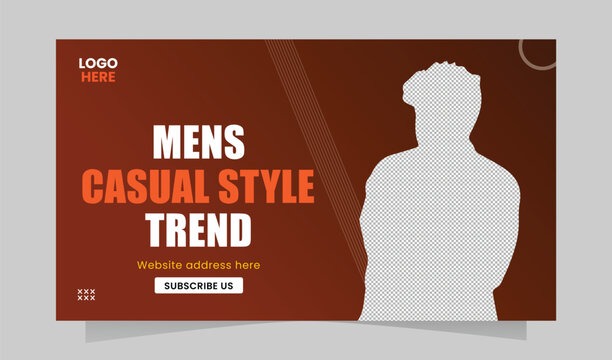 Mens casual style trend Youtube thumbnail Template