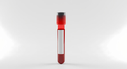 Red and White Blood Test Tube Medical Sample