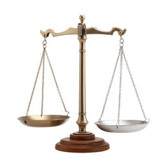 Brass Balance Scale on Wooden Base