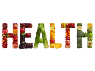 HEALTH Spelled Out with Fruits and Vegetables
