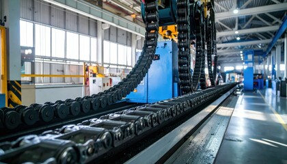 Industrial Chain Conveyor System in Modern Manufacturing Facility