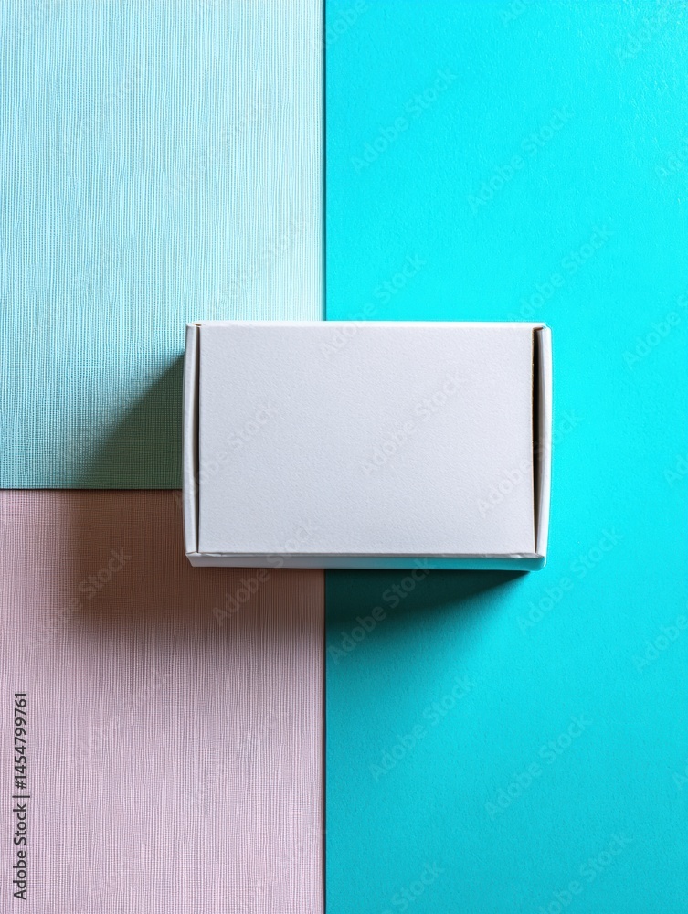 Poster Clean White Box Placed on Solid Pastel Background Creates a Minimalistic Artistic Impression for Modern Design Enthusiasts Generative AI