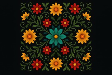 Obraz premium Symmetrical patterns of flowers created by algorithms.